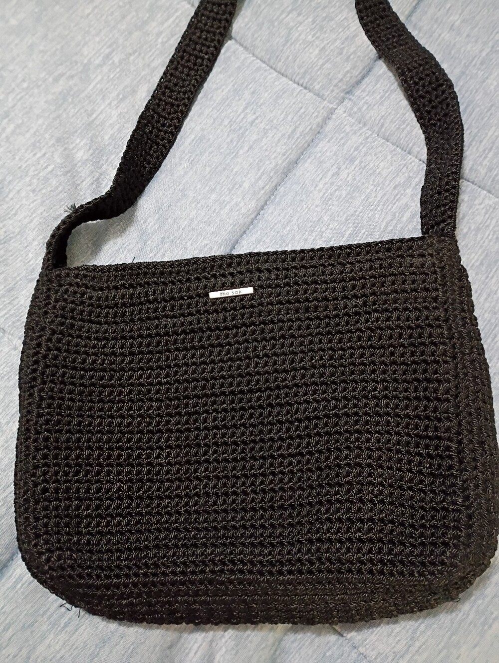 The Sak Black Crochet Shoulder Bag